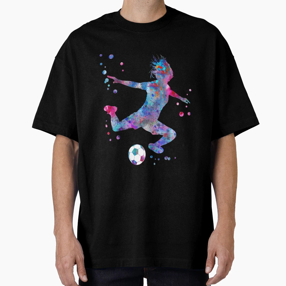 Female Soccer Player T-Shirt - Custom Art Print Men Women - T-Shirt, Sweatshirt, Hoodie