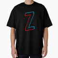 Black Letter Z Red And Blue Lines T-Shirt - Custom Art Print for Adults - T-Shirt, Sweatshirt, Hoodie