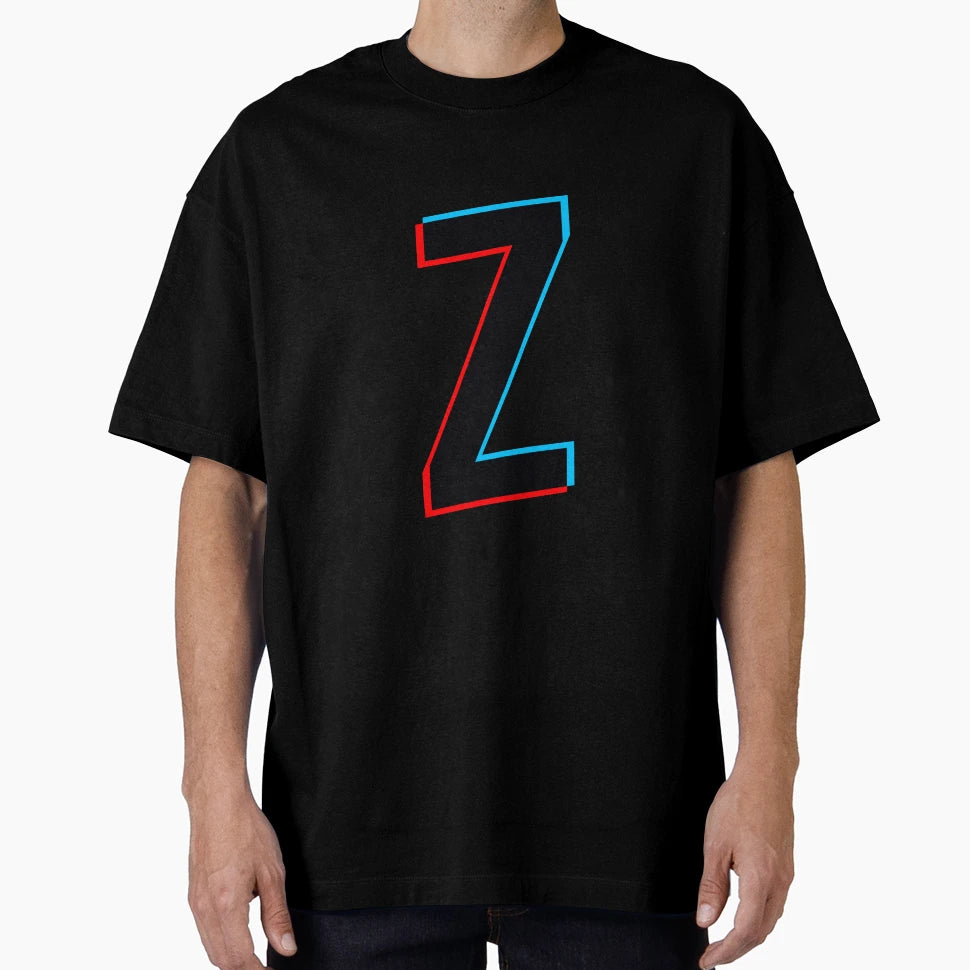 Black Letter Z Red And Blue Lines T-Shirt - Custom Art Print for Adults - T-Shirt, Sweatshirt, Hoodie