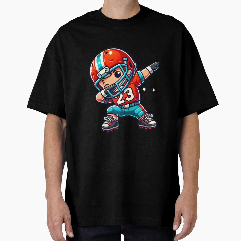 Adorable Cartoon Football Player Full T-Shirt - Custom Art Print Men Women - T-Shirt, Sweatshirt, Hoodie