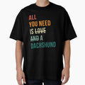 Retro all you need is love and a Dachshund dog breed - Adult & Kids T-Shirts, Sweatshirts & Hoodies apparel design preview 1