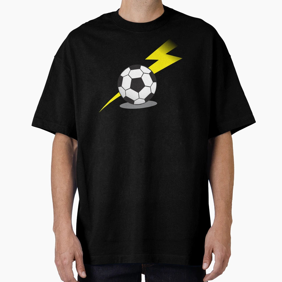 Football Soccer Ball Lightning Bolt T-Shirt - Custom Art Print Unisex - T-Shirt, Sweatshirt, Hoodie