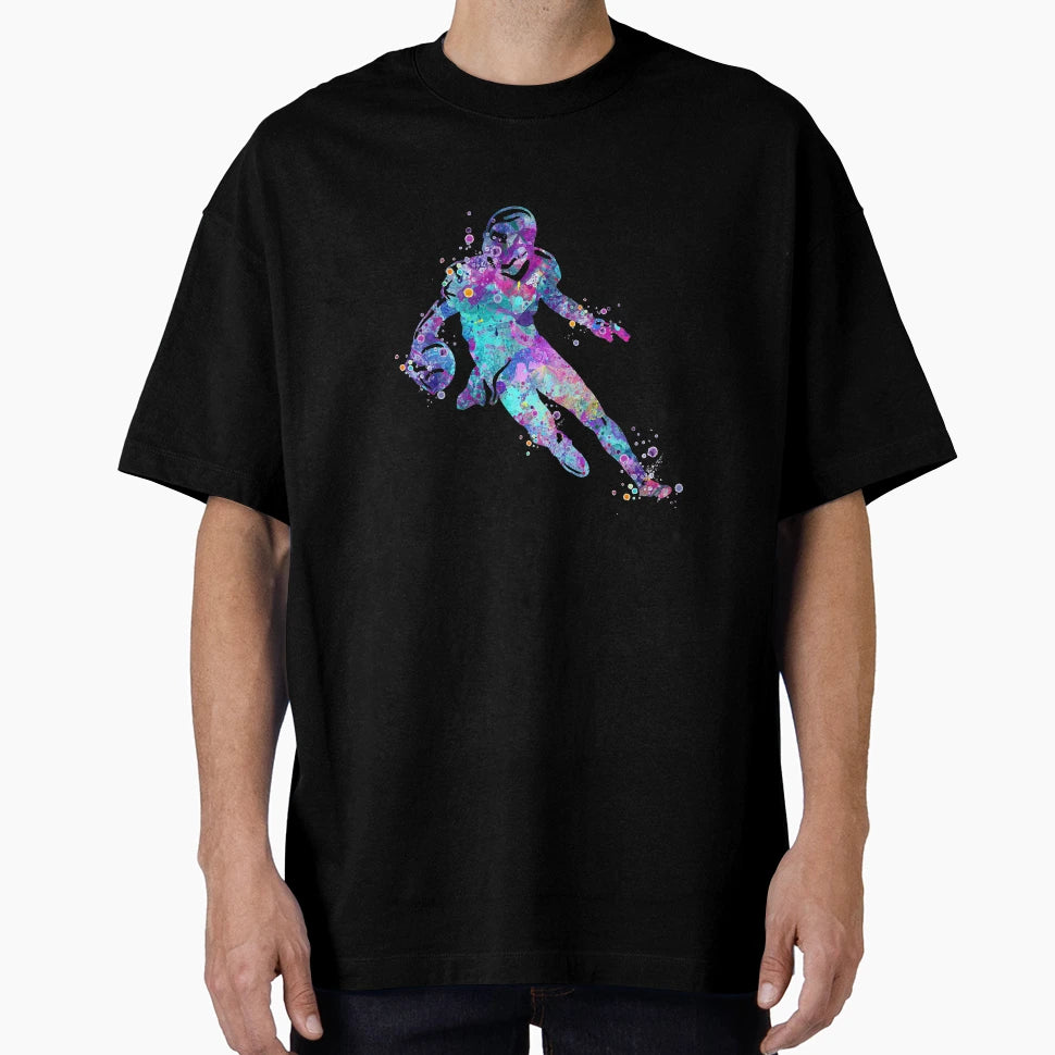 American Football Player Watercolor T-Shirt - Fun Novelty Design Men Women - T-Shirt, Sweatshirt, Hoodie