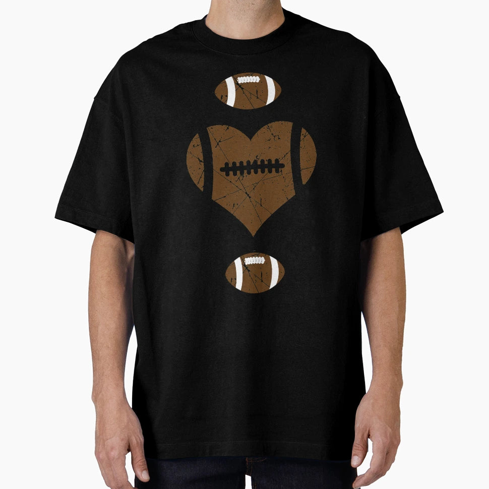 Valentines Heart Football T-Shirt - Fun Novelty Design Men Women - T-Shirt, Sweatshirt, Hoodie