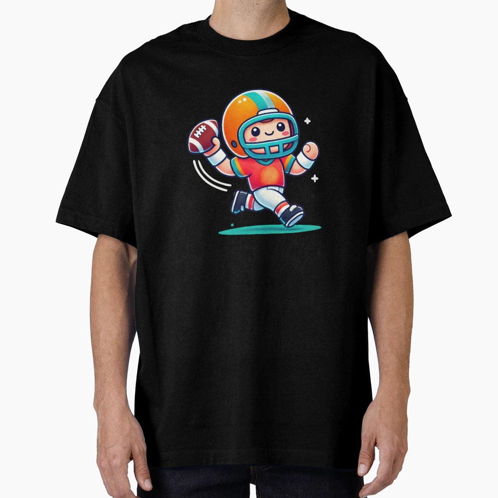 Adorable Quarterback Throwing Football T-Shirt - Minimalist Print Men Women - T-Shirt, Sweatshirt, Hoodie