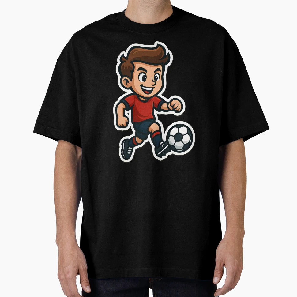 Cartoon Soccer Kicking Ball Illustration T-Shirt - Streetwear Style Unisex - T-Shirt, Sweatshirt, Hoodie