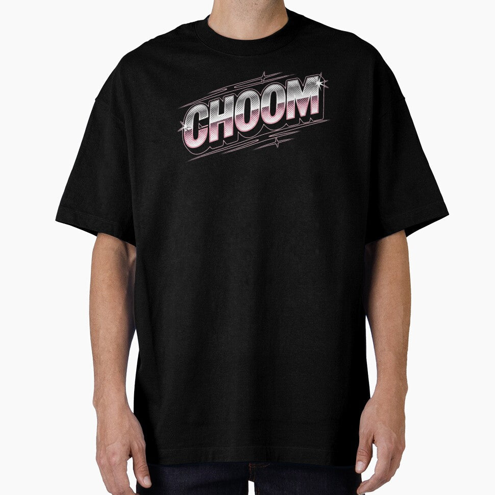 Choom Retro Chrome Typography Kpop Street Aesthetic - Adult & Kids T-Shirts, Sweatshirts & Hoodies apparel design preview 1