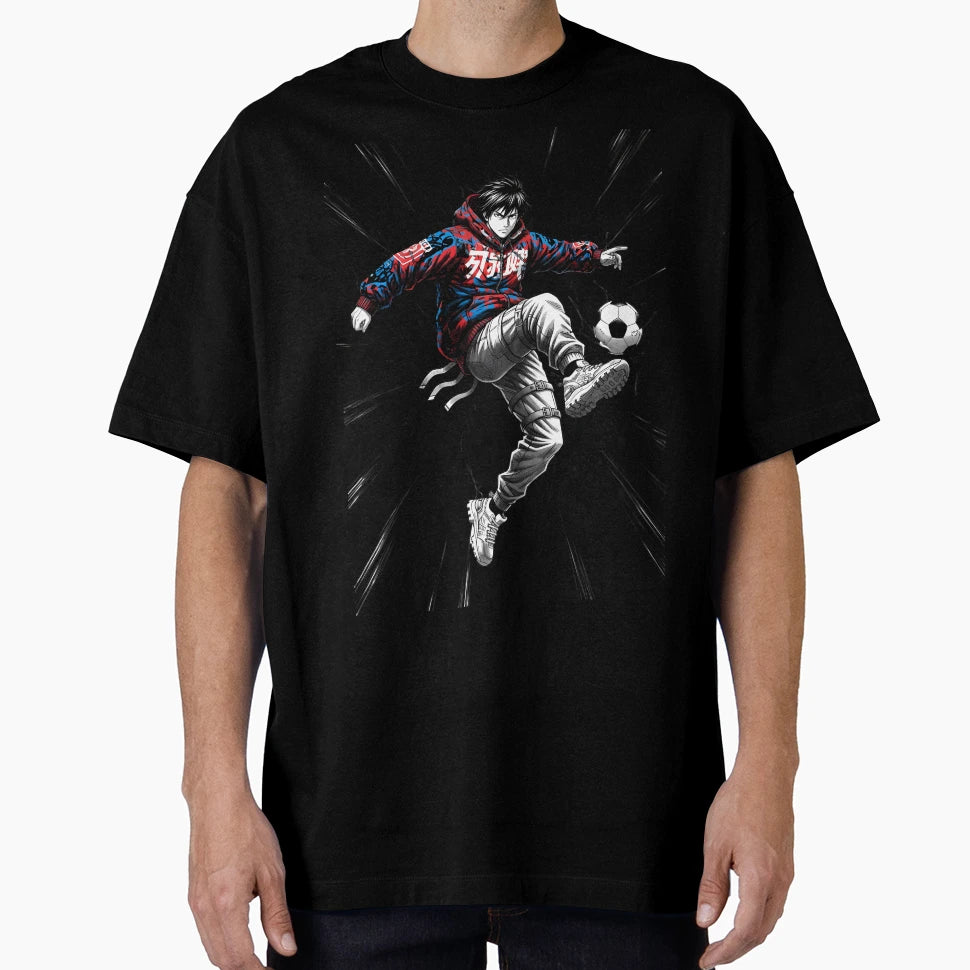 Anime Manga Soccer Striker Dynamic T-Shirt - Minimalist Print for Adults - T-Shirt, Sweatshirt, Hoodie