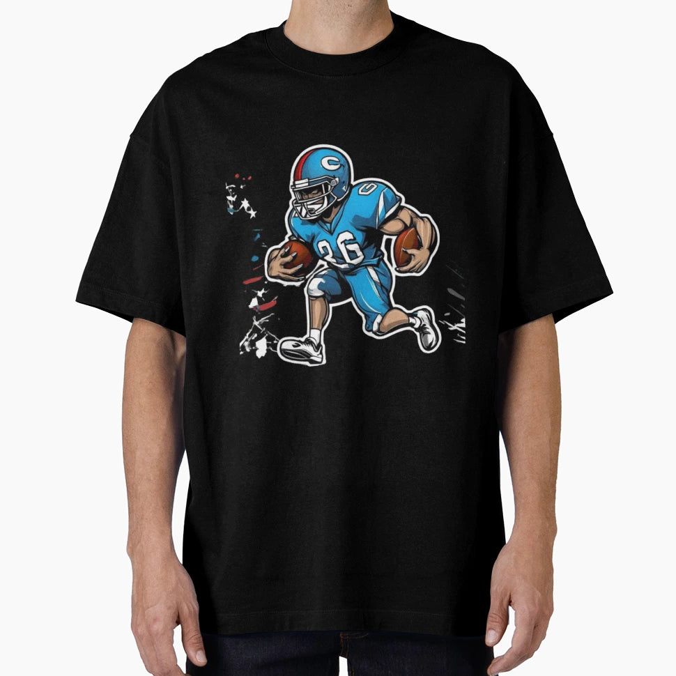 Cartoon Character Playing Football T-Shirt - Novelty Apparel Men Women - T-Shirt, Sweatshirt, Hoodie