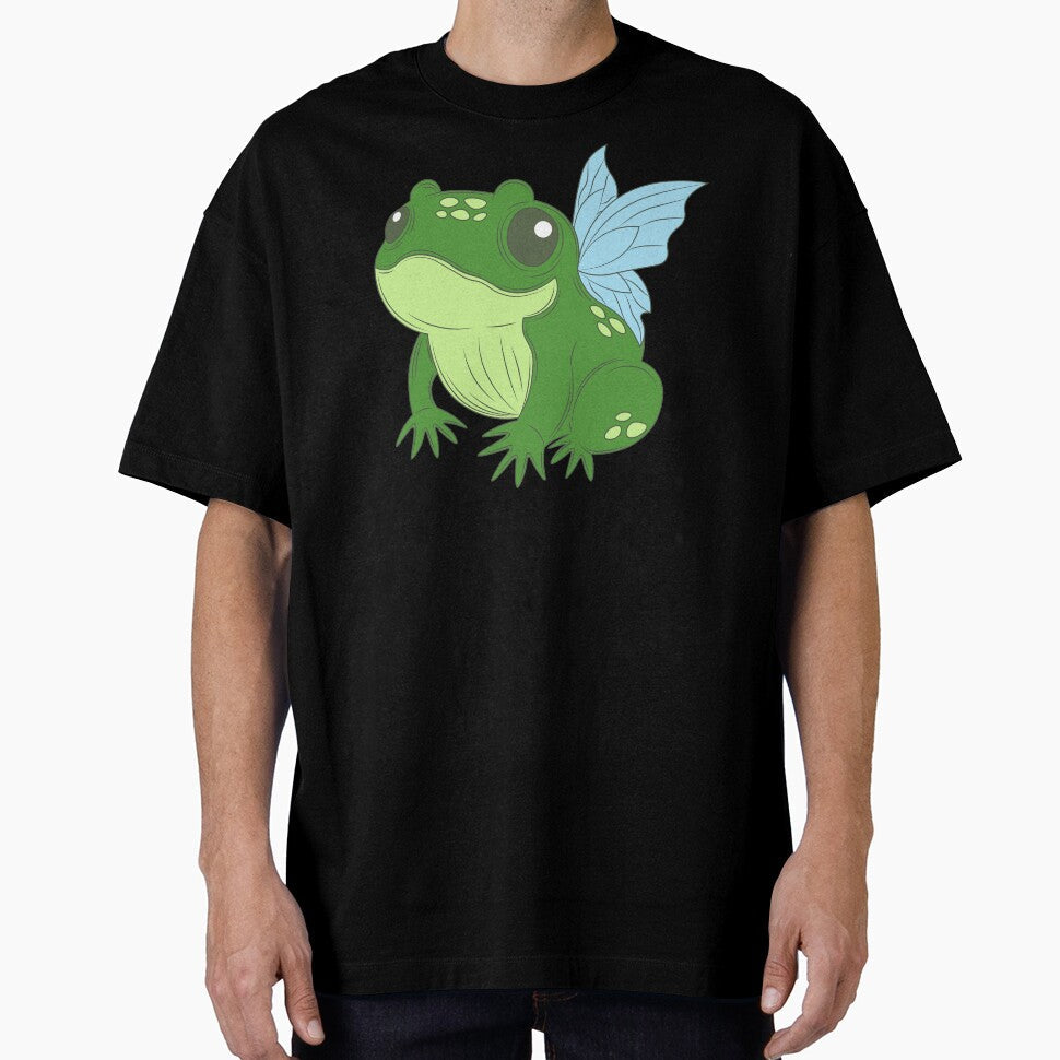 Cute fairy frog a green toad with butterfly fae wings - Adult & Kids T-Shirts, Sweatshirts & Hoodies apparel design preview 1