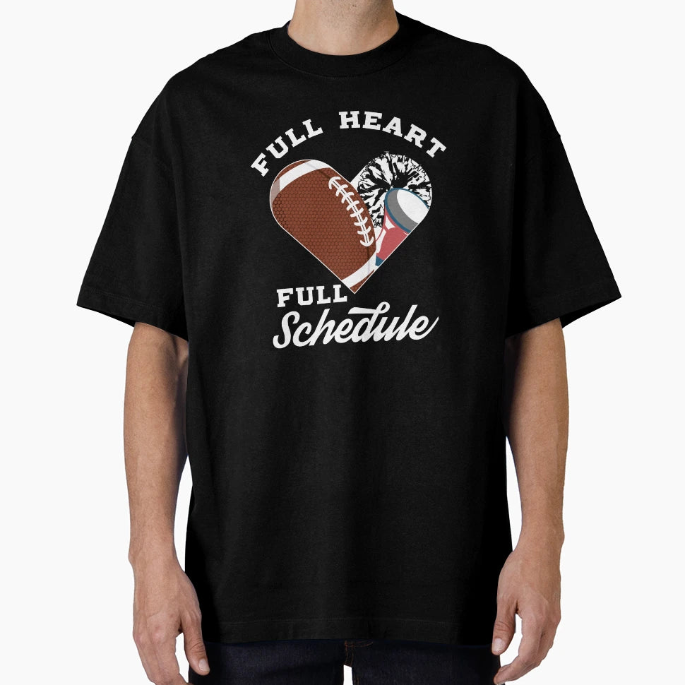 Football Cheerleading Heart Sports T-Shirt - Minimalist Print for Adults - T-Shirt, Sweatshirt, Hoodie