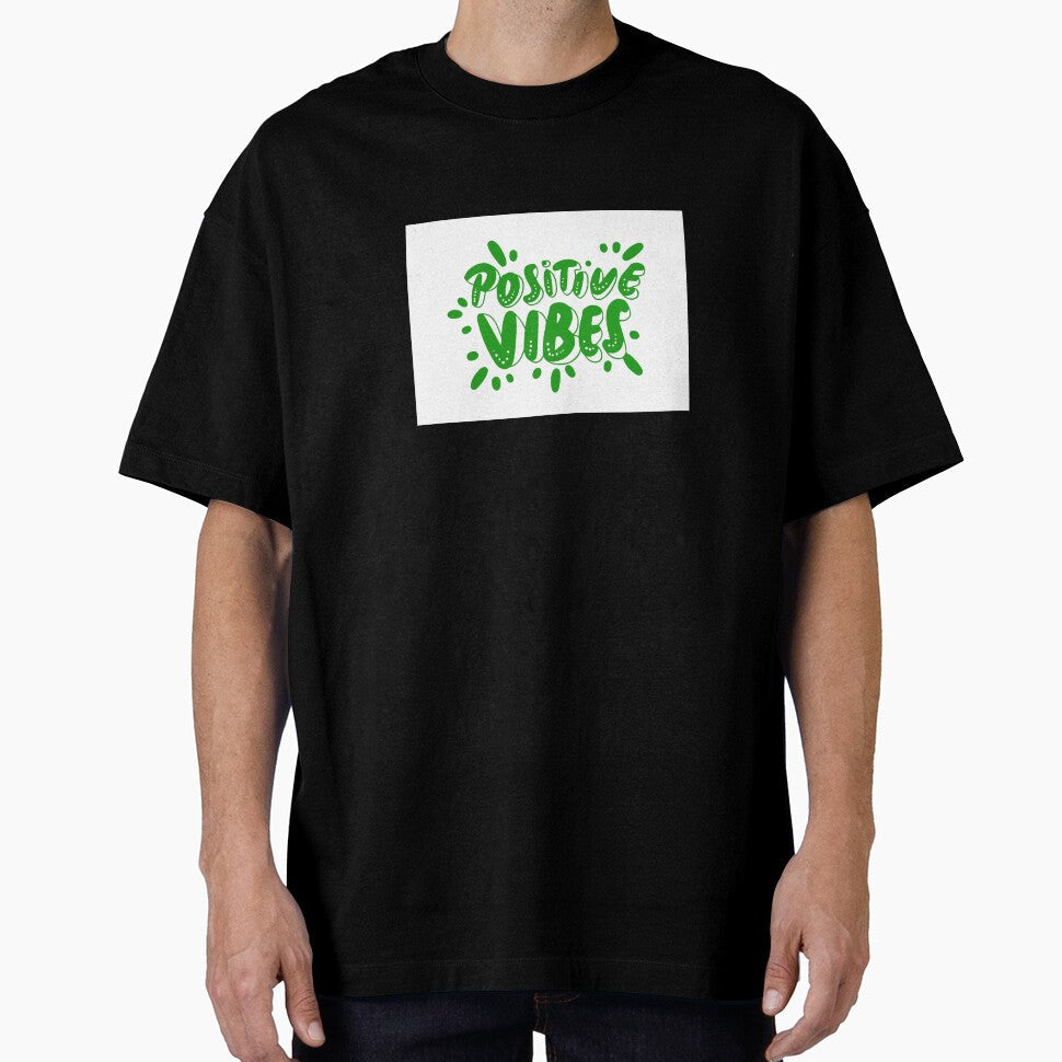Positive Vibes Only Green Quote Mindset Wall Art by - Adult & Kids T-Shirts, Sweatshirts & Hoodies apparel design preview 1
