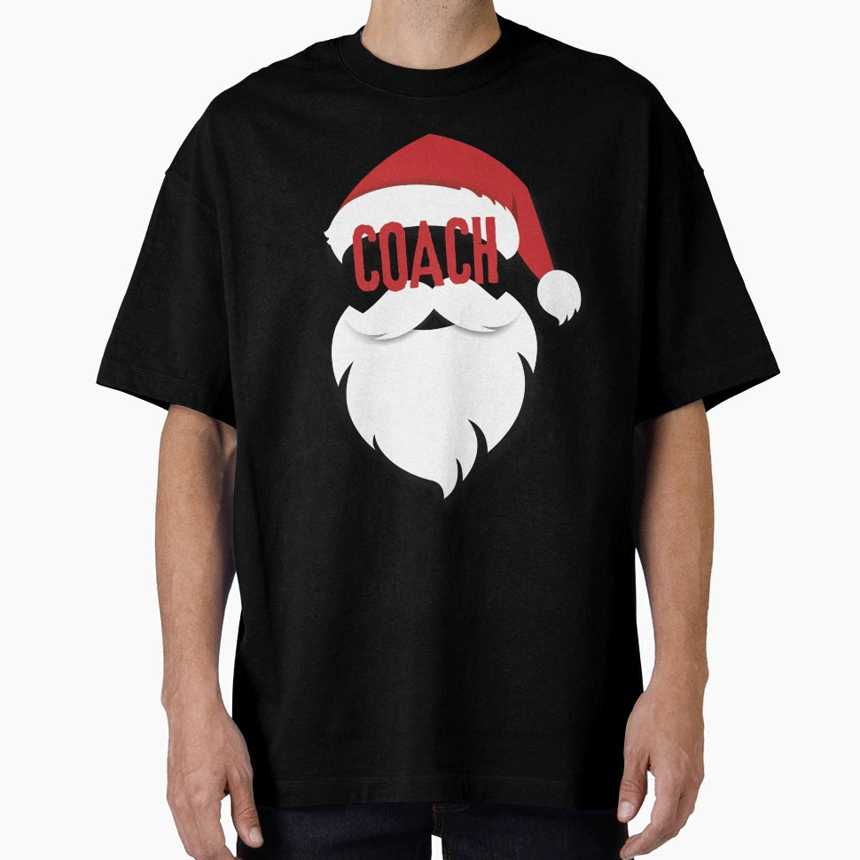 College Team Sports Coach Santa Claus T-Shirt - Trendy Graphic for Adults - T-Shirt, Sweatshirt, Hoodie