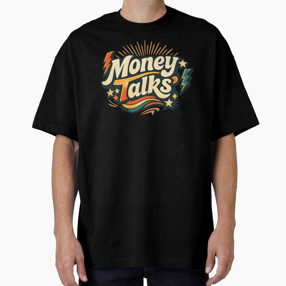 Money Talks Bold Vintage Statement Logo by Dax Studio - Adult & Kids T-Shirts, Sweatshirts & Hoodies apparel design preview 1