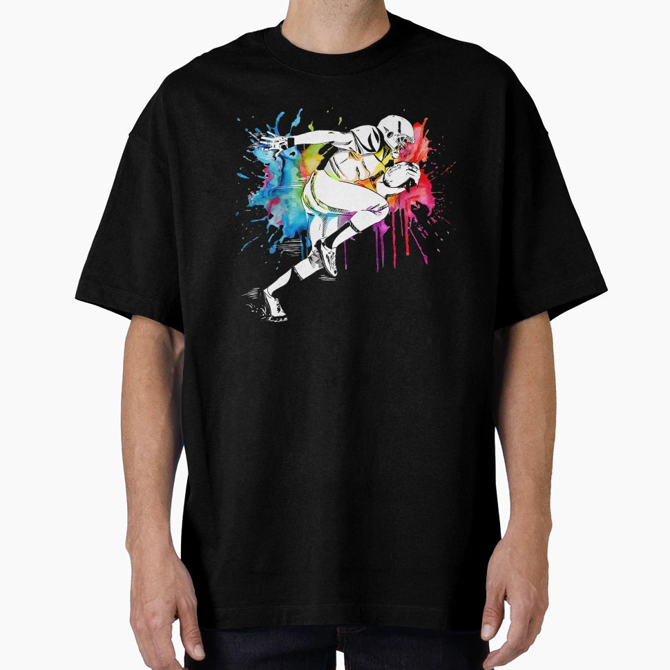 American Football Player Paint T-Shirt - Casual Everyday Wear Unisex - T-Shirt, Sweatshirt, Hoodie