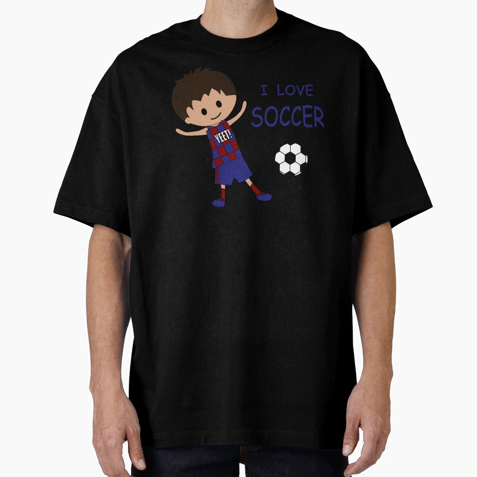 I Love Soccer Brunette Barcelona Fan T-Shirt - Minimalist Print Men Women - T-Shirt, Sweatshirt, Hoodie