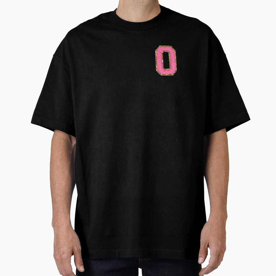 O Bubblegum Glitter Varsity Letter T-Shirt - Streetwear Style for Adults - T-Shirt, Sweatshirt, Hoodie