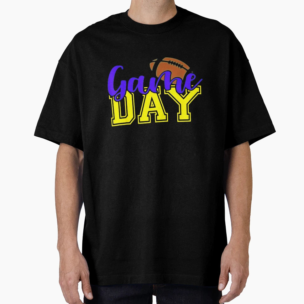 Purple And Gold Football Game Day Vibes T-Shirt - Graphic Print Men Women - T-Shirt, Sweatshirt, Hoodie