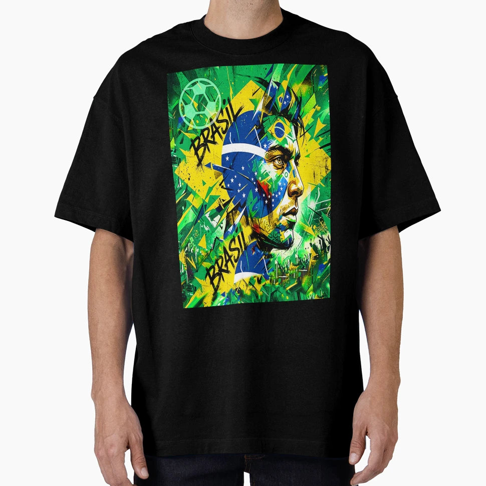 Brazil Footballer T-Shirt - Custom Art Print for Adults - T-Shirt, Sweatshirt, Hoodie