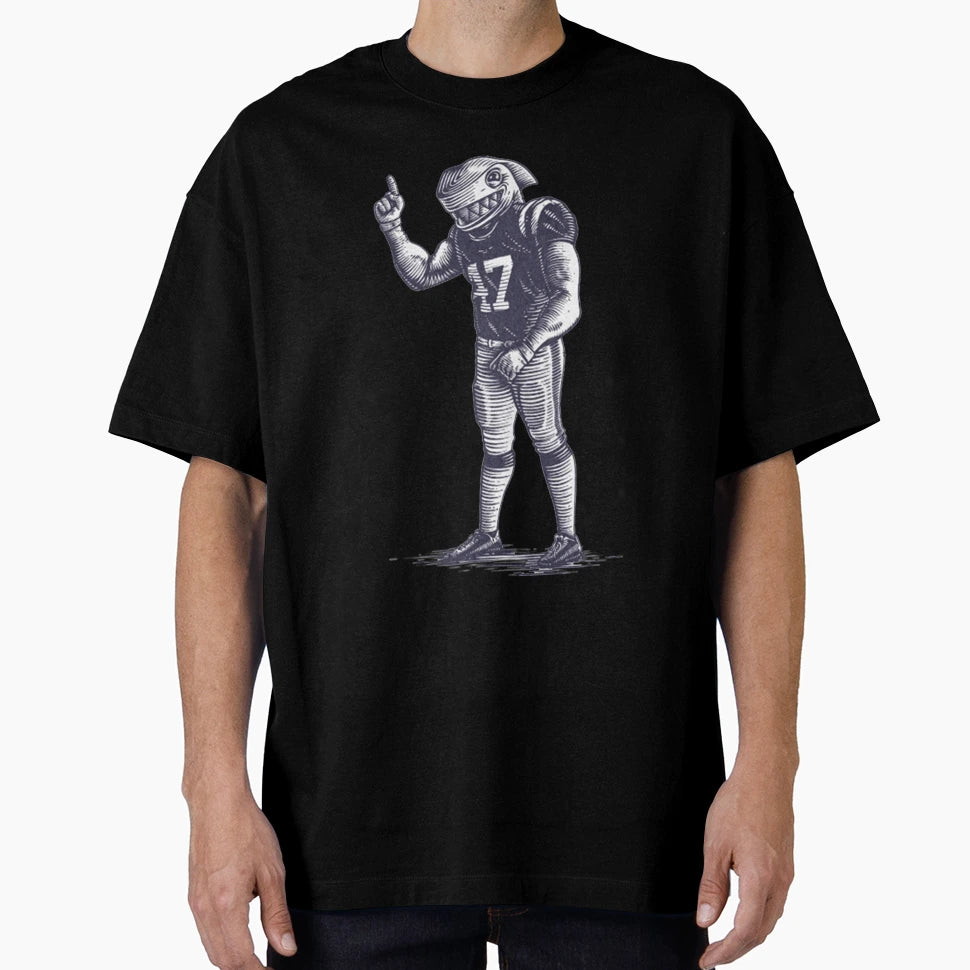 American Football Player Shark T-Shirt - Fun Novelty Design for Adults - T-Shirt, Sweatshirt, Hoodie