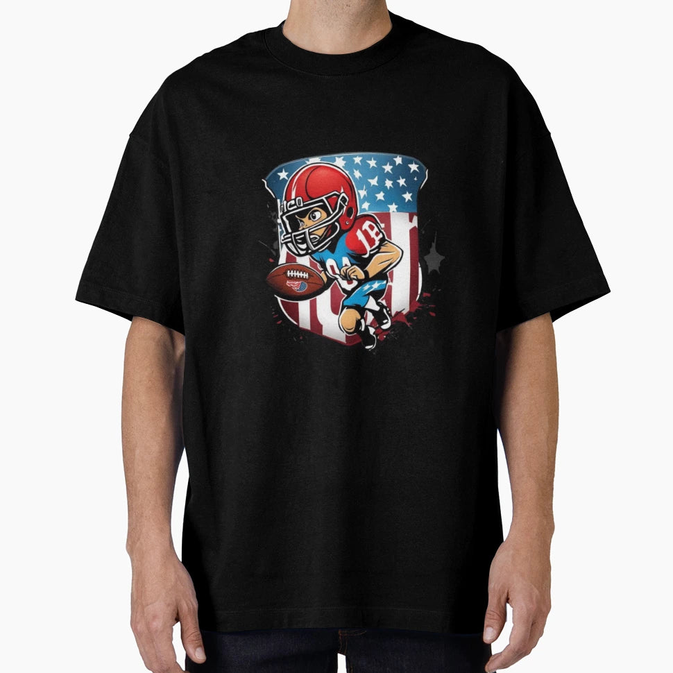 Cartoon Charachter Playing Football T-Shirt - Fun Novelty Design Men Women - T-Shirt, Sweatshirt, Hoodie
