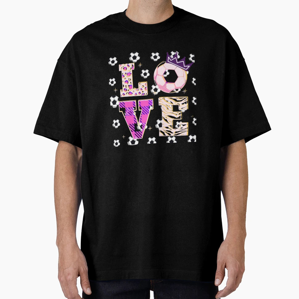 Love Soccer Ball Crown Animal T-Shirt - Novelty Apparel Unisex - T-Shirt, Sweatshirt, Hoodie