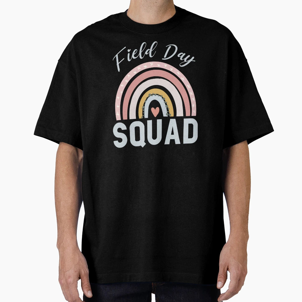 Boho Rainbow Field Day Squad Teacher Last T-Shirt - Unique Graphic Unisex - T-Shirt, Sweatshirt, Hoodie