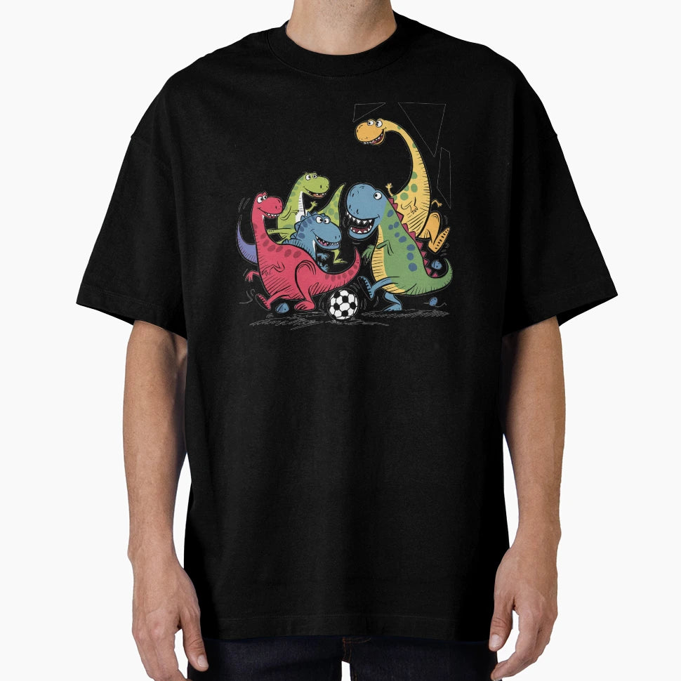 Funny Artsy Dinosaurs Playing Soccer T-Shirt - Trendy Graphic Unisex - T-Shirt, Sweatshirt, Hoodie