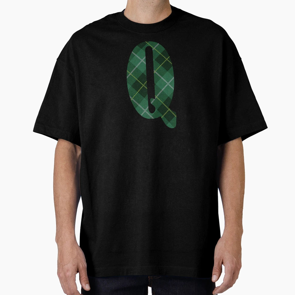 Green Tartan Letter Q T-Shirt - Custom Art Print Unisex - T-Shirt, Sweatshirt, Hoodie
