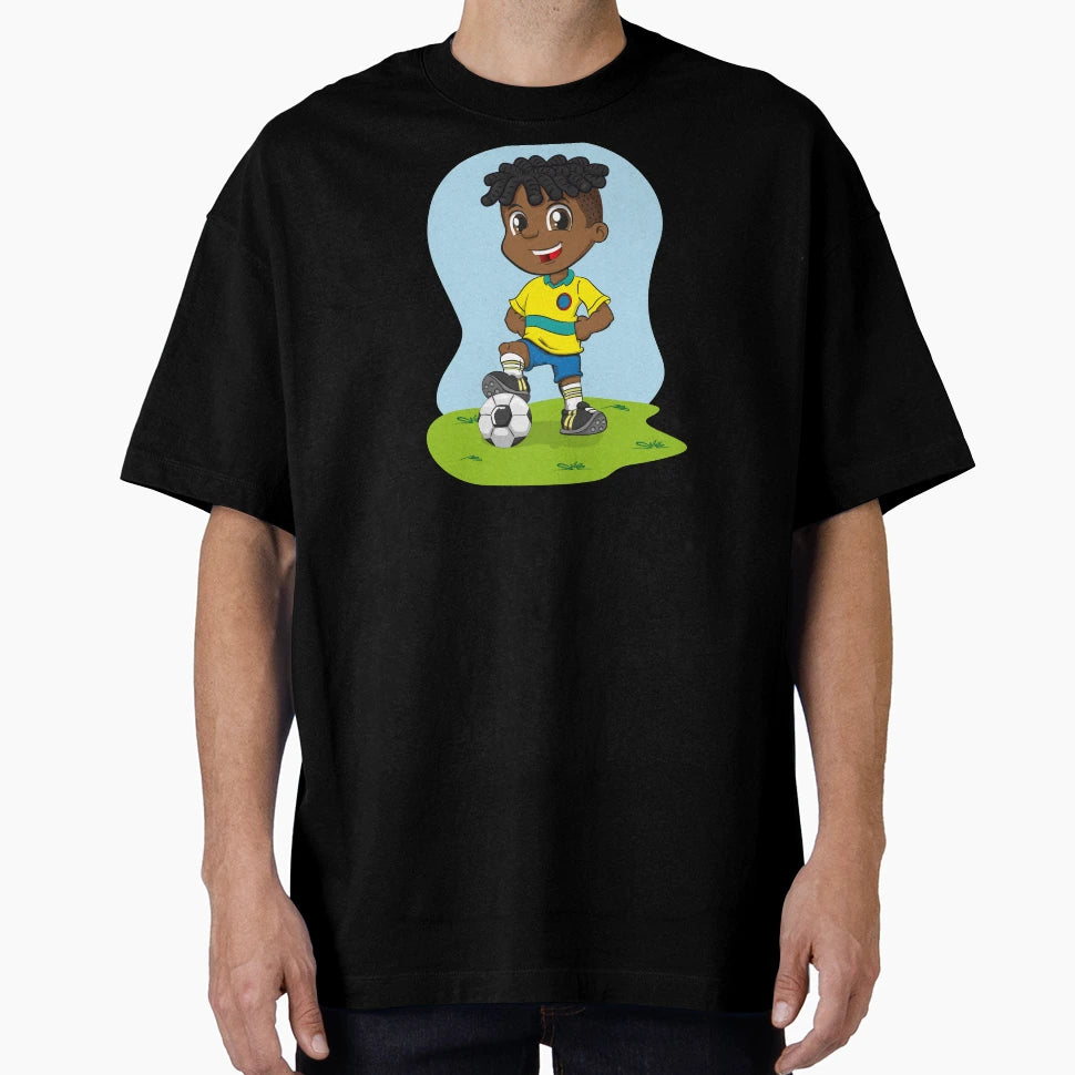 Afro Descendant Soccer Player T-Shirt - Streetwear Style for Adults - T-Shirt, Sweatshirt, Hoodie