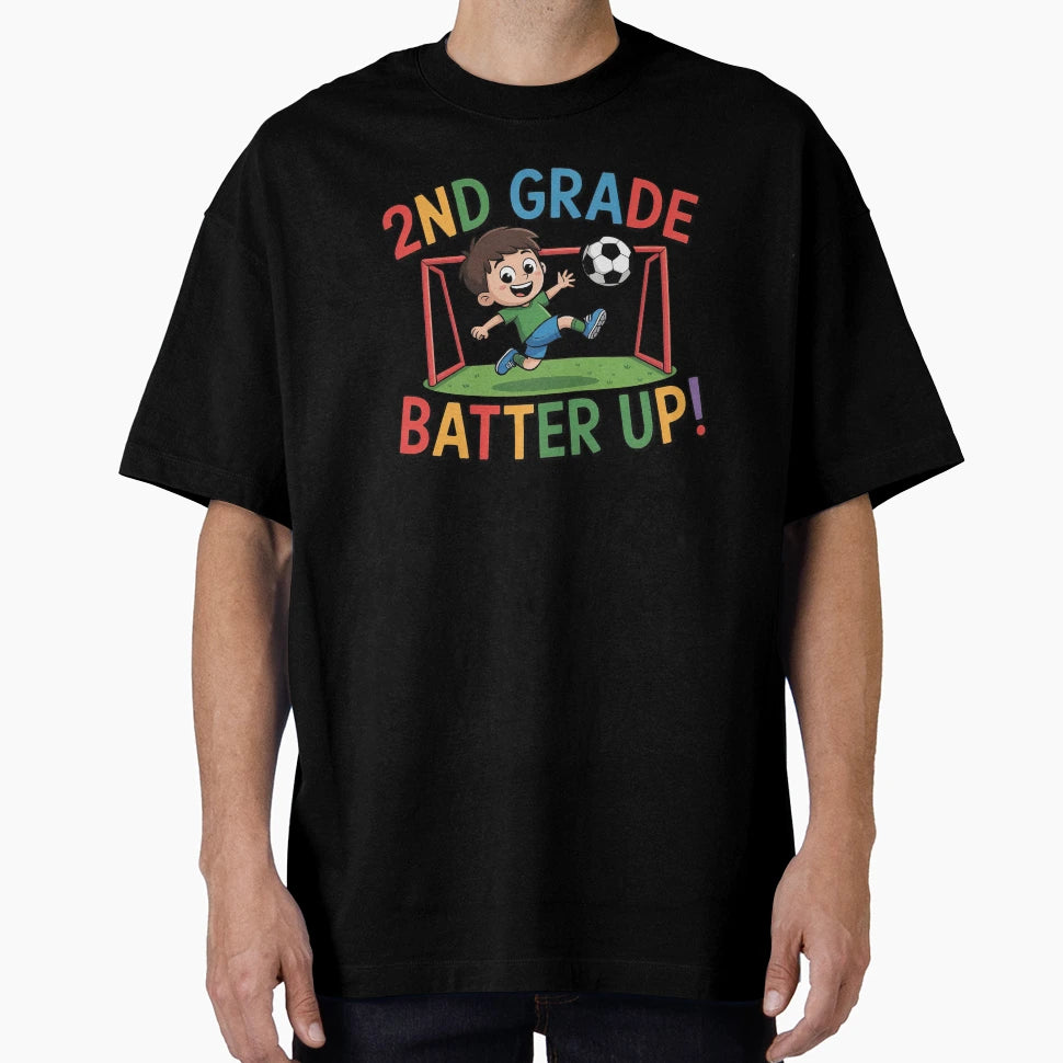2Nd Grade Batter Up Soccer Back To T-Shirt - Minimalist Print for Adults - T-Shirt, Sweatshirt, Hoodie
