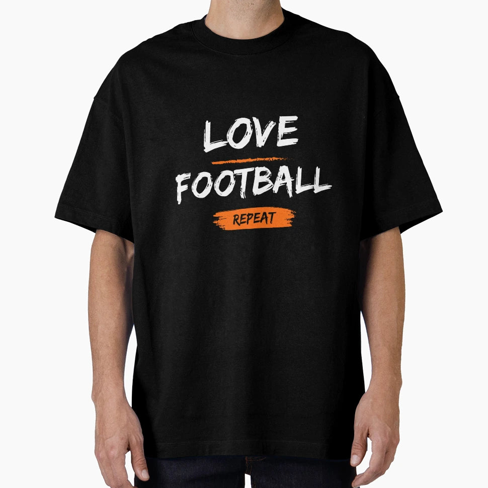 Love Football Repeat T-Shirt - Trendy Graphic Men Women - T-Shirt, Sweatshirt, Hoodie