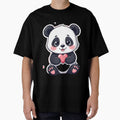 Cute Panda Holding a Tiny Heart Kawaii Sticker by - Adult & Kids T-Shirts, Sweatshirts & Hoodies apparel design preview 1