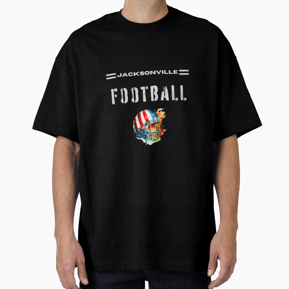 Jacksonville Football Usa Flag Helmet T-Shirt - Trendy Graphic for Adults - T-Shirt, Sweatshirt, Hoodie
