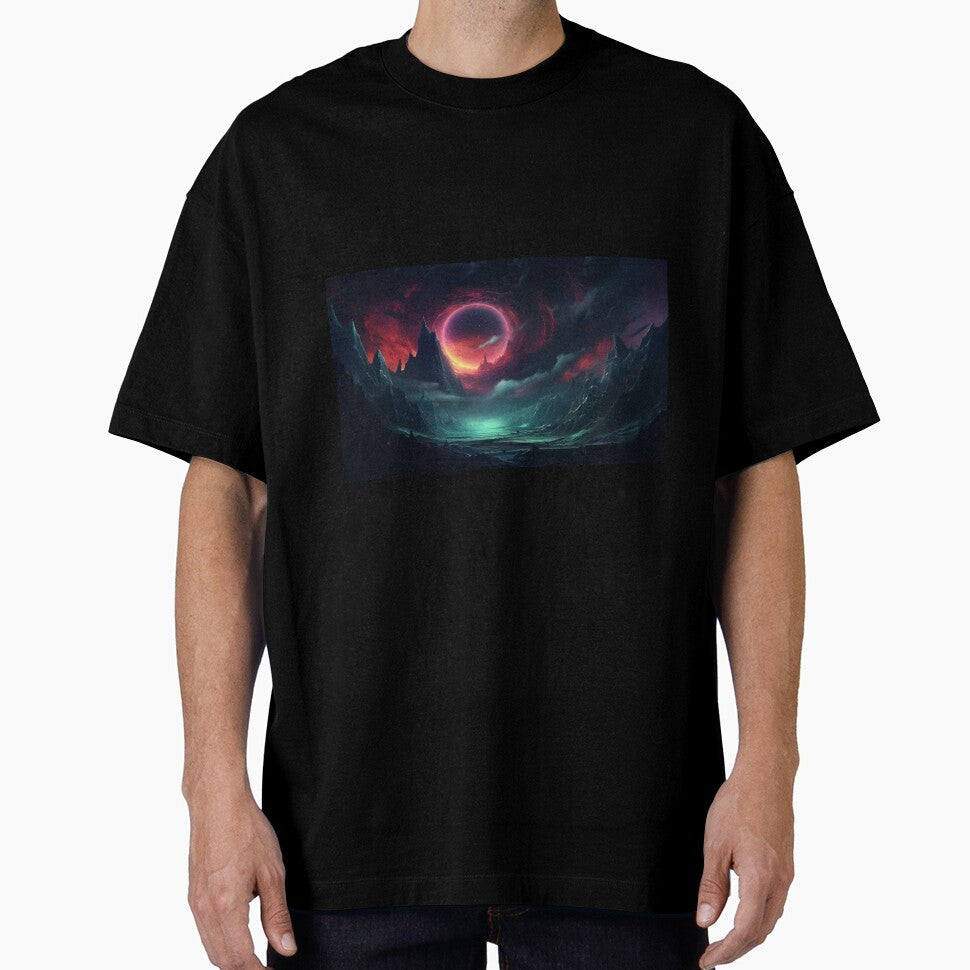 Dark Fantasy Landscape Black Hole Radiation by - Adult & Kids T-Shirts, Sweatshirts & Hoodies apparel design preview 1