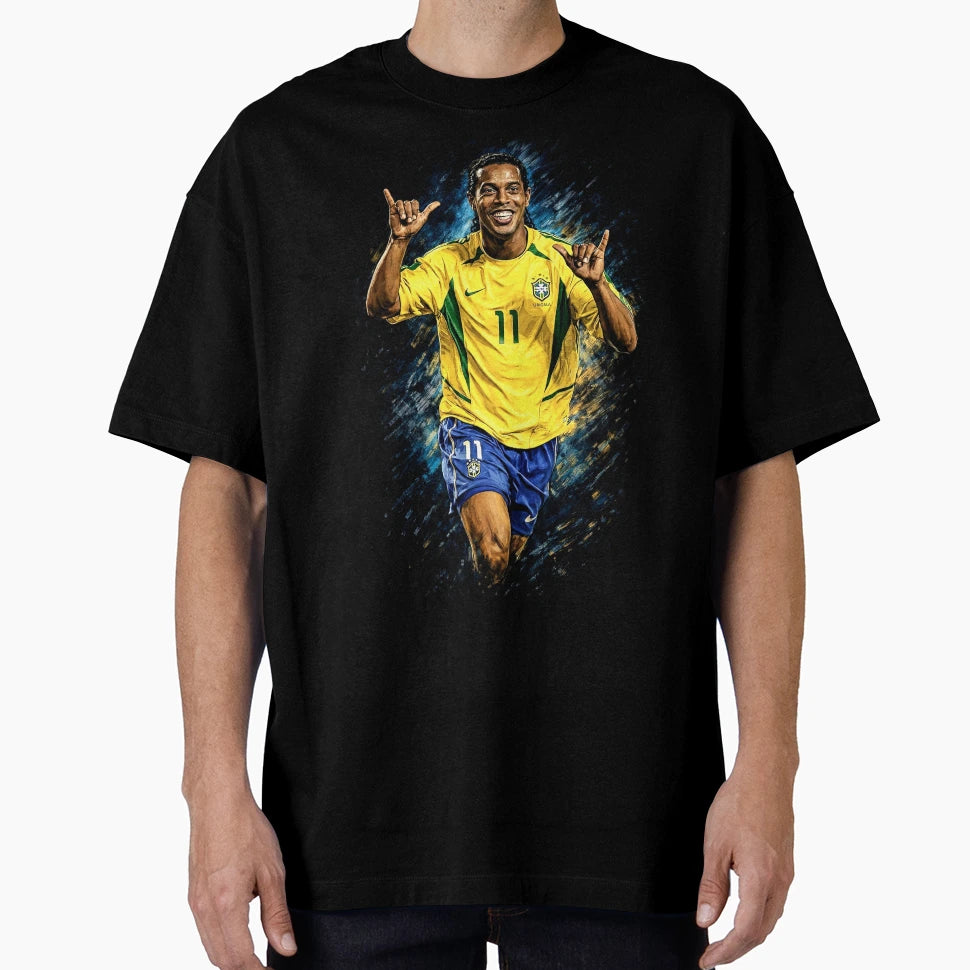 Ronaldinho R10 Football Legend T-Shirt - Custom Art Print Unisex - T-Shirt, Sweatshirt, Hoodie