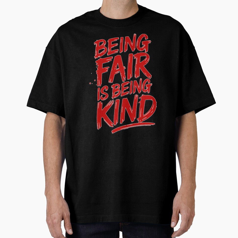 Being Fair Is Kind Bold Red Motivational Typography - Adult & Kids T-Shirts, Sweatshirts & Hoodies apparel design preview 1