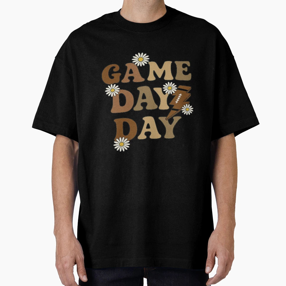 Game Day Football Flower Power T-Shirt - Minimalist Print Men Women - T-Shirt, Sweatshirt, Hoodie