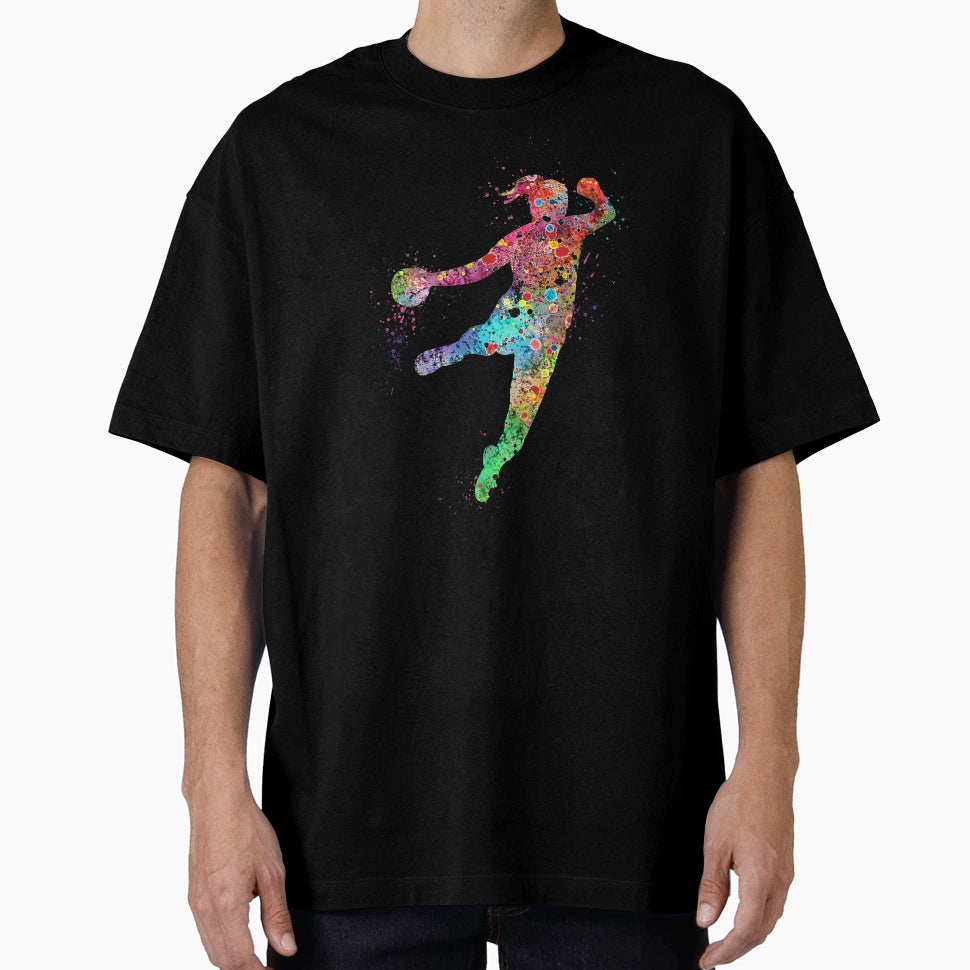 Handball Artwork Watercolor Sport Gift T-Shirt - Unique Graphic Unisex - T-Shirt, Sweatshirt, Hoodie