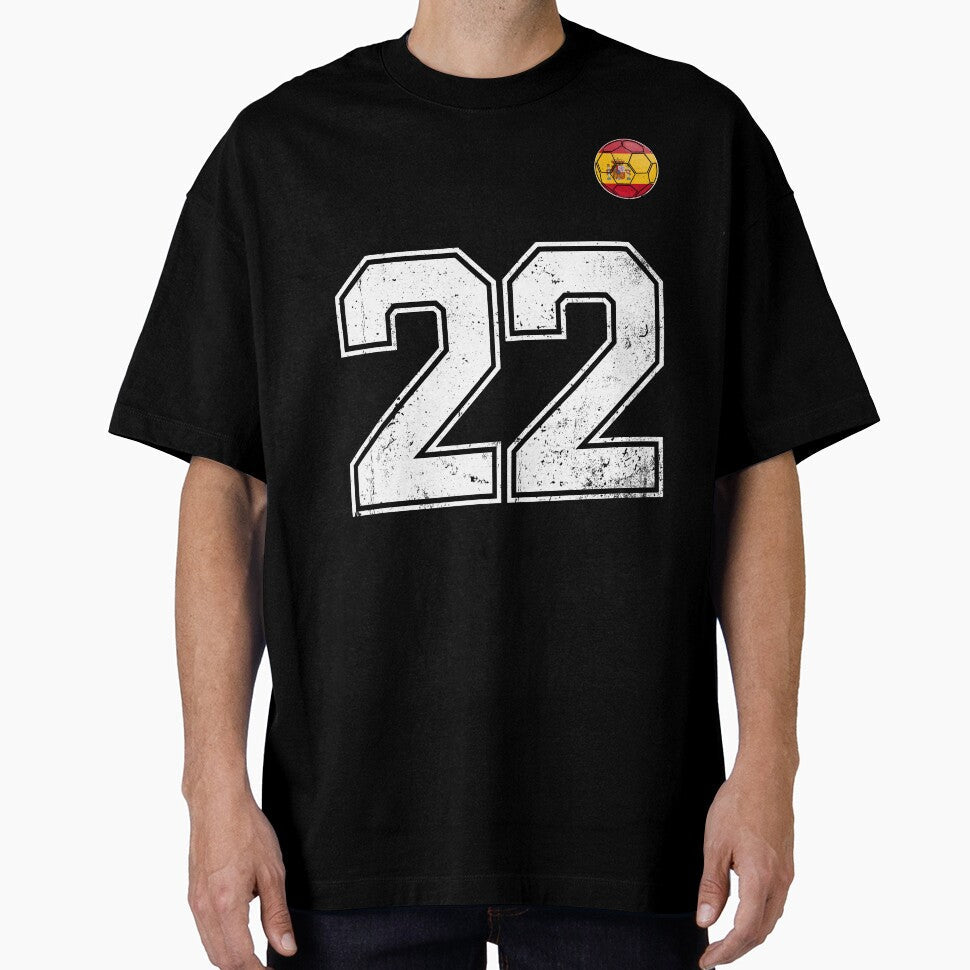 Spain Soccer Number 22 Vintage Sports Fan by - Adult & Kids T-Shirts, Sweatshirts & Hoodies apparel design preview 1