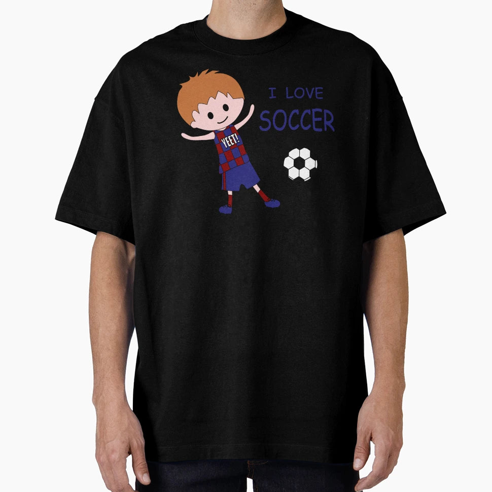 I Love Soccer Blond Barcelona Fan T-Shirt - Trendy Graphic Men Women - T-Shirt, Sweatshirt, Hoodie