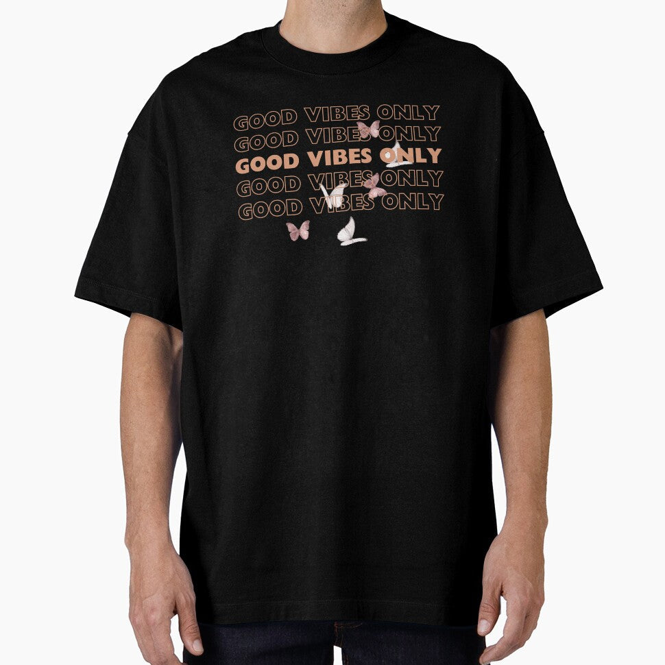 Good Vibes Only with Butterflies by Hummy-studio - Adult & Kids T-Shirts, Sweatshirts & Hoodies apparel design preview 1