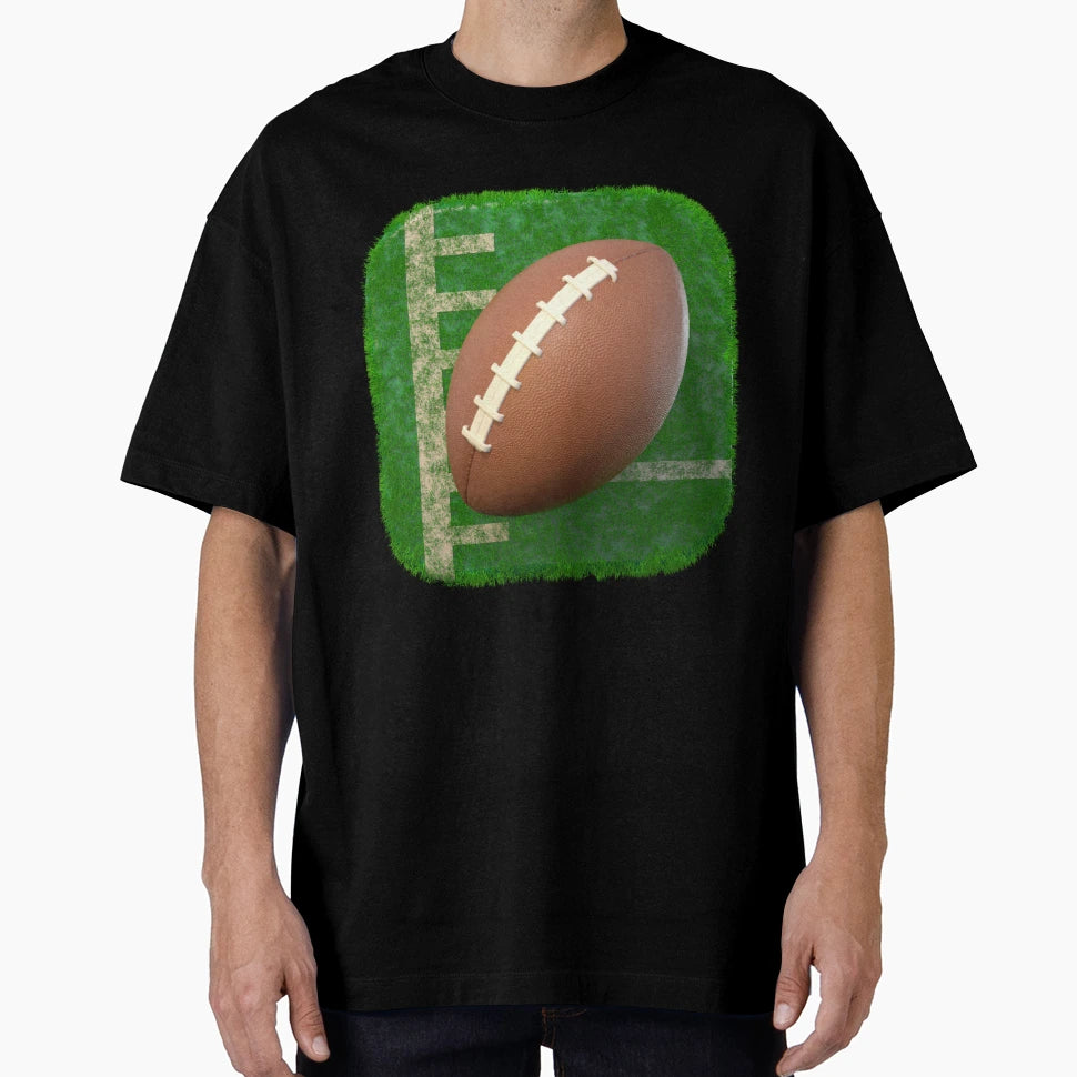 3D Football And Rugby Ball Square T-Shirt - Graphic Print Unisex - T-Shirt, Sweatshirt, Hoodie
