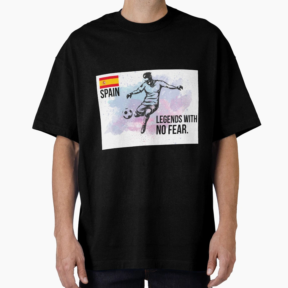 Spanish Football Player Kicking Football T-Shirt - Minimalist Print Unisex - T-Shirt, Sweatshirt, Hoodie