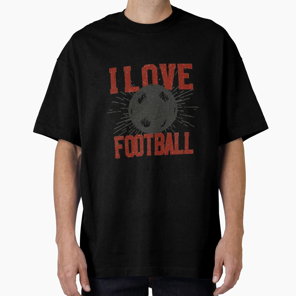 I Love Football T-Shirt - Minimalist Print for Adults - T-Shirt, Sweatshirt, Hoodie