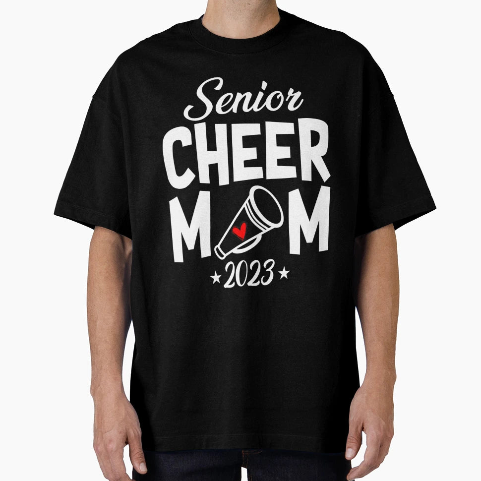 Senior Cheer Mom 23 Cheerleader Parent T-Shirt - Custom Art Print Unisex - T-Shirt, Sweatshirt, Hoodie