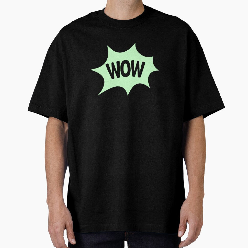 Minimalist comic statement featuring the word "WOW" - Adult & Kids T-Shirts, Sweatshirts & Hoodies apparel design preview 1