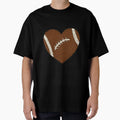 Cracked Grunge Football Heart T-Shirt - Casual Everyday Wear for Adults - T-Shirt, Sweatshirt, Hoodie