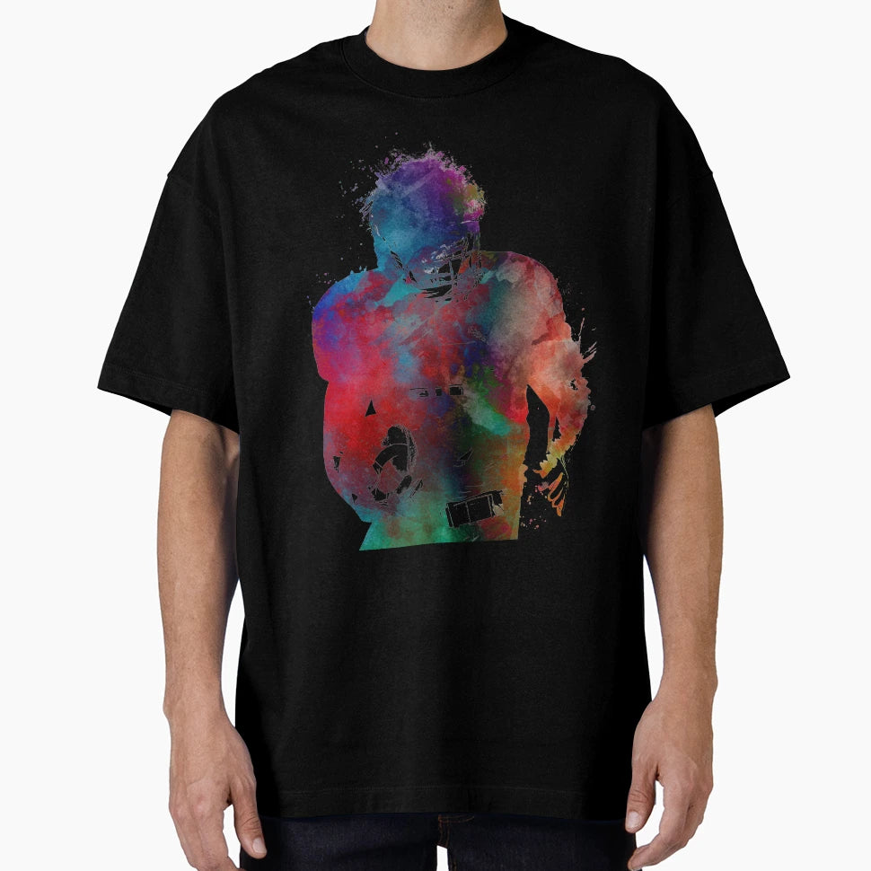 American Football Player Football T-Shirt - Custom Art Print Men Women - T-Shirt, Sweatshirt, Hoodie