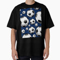 Soccer Ball Balls Pattern Blue T-Shirt - Streetwear Style Men Women - T-Shirt, Sweatshirt, Hoodie